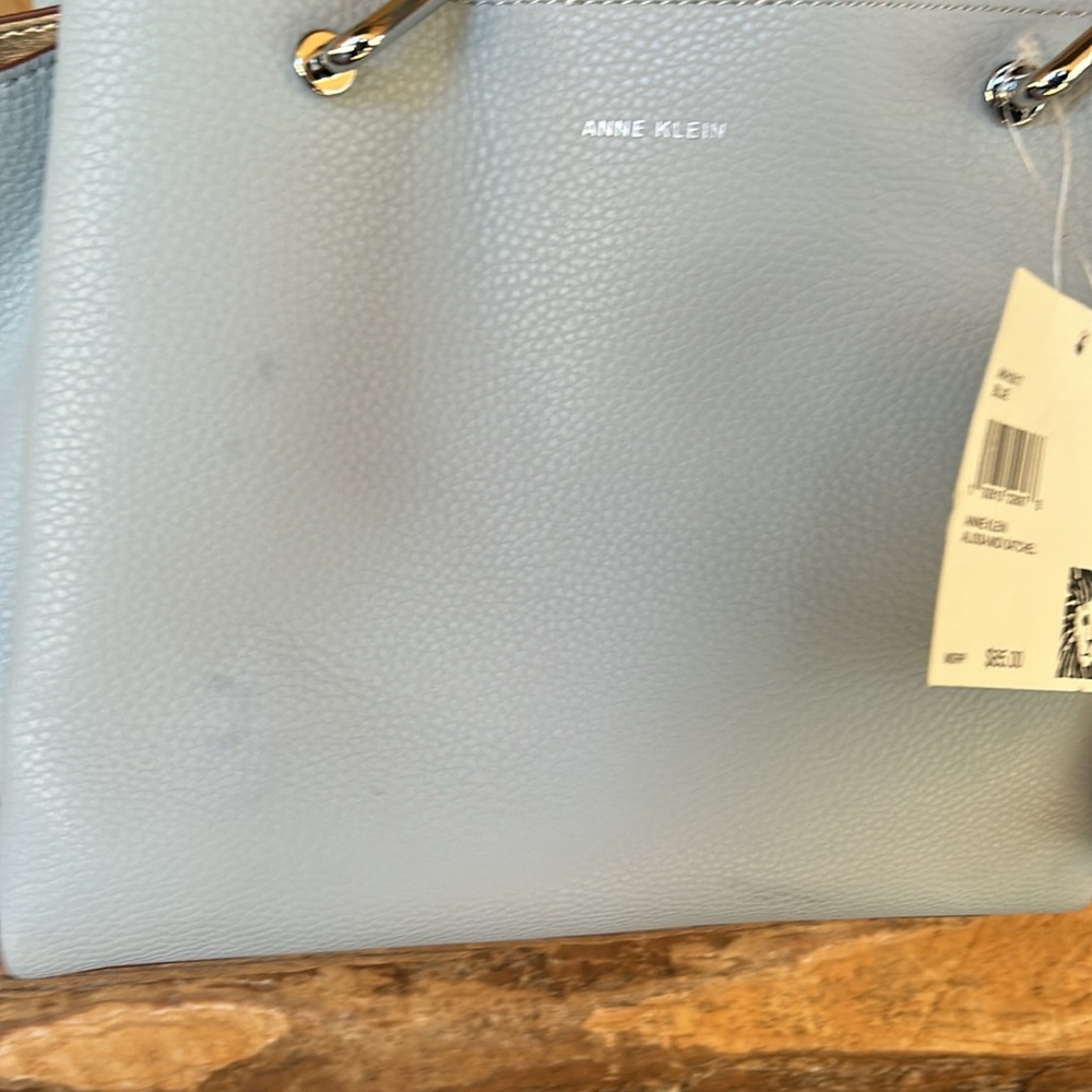 Blue Anne Klein Midi Satchel, crossbody or hand carry purse NWT - Picture 6 of 13
